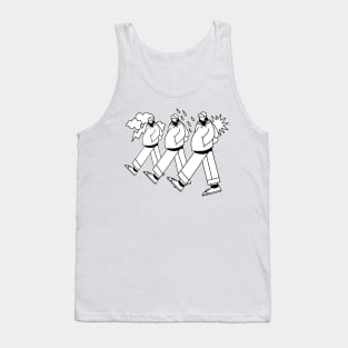 Three men walking together in varying moods Tank Top